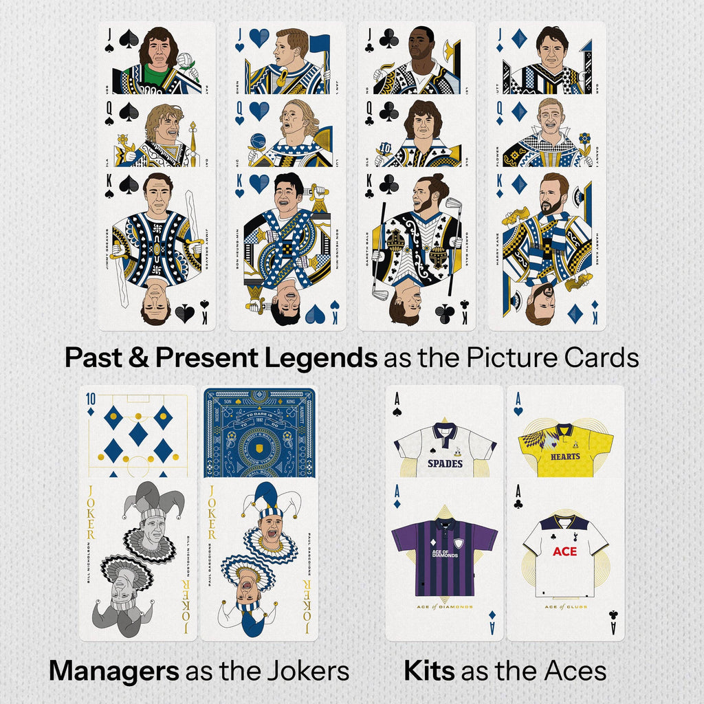 North London Whites Playing Cards – Tottenham Legends Gold Foil by Boot and Ball